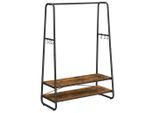Mid.you Kleiderständer, Braun, Schwarz, Metall, Holzwerkstoff, 100x160x45 cm, Schuhablage, Garderobe, Garderobenständer
