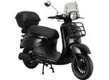 Motorroller ALPHA MOTORS "Adria", schwarz (schwarz, schwarz), Motorroller, mit Topcase, 45 km/h, mit Lenkerschloss und Windschild, B:67,5cm H:108,5cm L:175cm