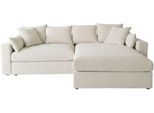 Ecksofa OTTO HOME "Cosy Lounge L-Form, Breite 268 cm", creme, B:268cm T:198cm, 100% Polyester, Sofas, Ecksofa, Mega-Sofa mit Cordstoff bezogen, mit Federkern & 5 Zierkissen