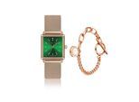 Quarzuhr ISABELLA FORD "SFD6-1", grün (rose gold), Armbanduhren, Damen, Quarzuhr