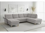 Wohnlandschaft SIT & MORE "Pamela", grau (hellgrau), B:292cm H:90cm T:212cm, 95% Polyester 5% Polyamid, Sofas, Wohnlandschaft, mit Federkern und Liegefläche aus Originalstoff