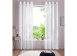 Gardine OTTO HOME "Adele" Gr. 1, weiß, B:130cm H:145cm, Voile, Polyester, Gardinen, Gardine, transparent, mit floraler Stickerei, Voile, Topseller