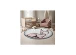 Spielteppich COGNE in Rosa, mit Reh-Motiv, Ø 120 cm