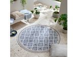 Outdoor-Teppich Rauten Blau-Gelb Ø160 cm - FLEET Kadima Design
