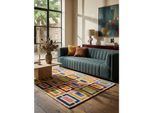Wollteppich geometrisch Orange-Bunt 80 x 150 cm - DERWENT Kadima