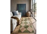 Läufer Rauten Olivegrün 80 x 230 cm - BAIN Kadima Design