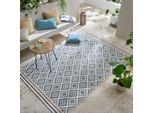 Outdoor-Teppich Rauten Blau-Gelb 200 x 290 cm - FLEET Kadima Design