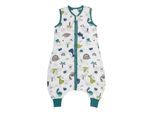 Babyschlafsack SCHLUMMERSACK "Schlafsack mit Füßen 0.5 Tog" Gr. 90, grau (dinosaurier), Schlafsäcke, Baby, L: 90cm, Obermaterial: 50% Baumwolle CO(Bio). 50% Viskose CV., L:90cm