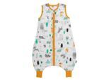 Babyschlafsack SCHLUMMERSACK "Schlafsack mit Füßen 0.5 Tog" Gr. 100, grün (waldtiere), Schlafsäcke, Baby, L: 100cm, Obermaterial: 50% Baumwolle CO(Bio). 50% Viskose CV., L:100cm