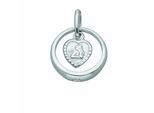 Kette mit Anhänger ADELIA´S "Damen 925 Silber Anhänger Taufring mit Zirkonia Ø 10,7 mm", silber, Halsketten, Damen, Silber 925 (Sterlingsilber), Schmuckset - Set mit Halskette