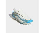 Fußballschuh ADIDAS PERFORMANCE "F50 MESSI CLUB KIDS, KLETTVERSCHLUSS, FESTE BÖDEN/GEMISCHTE BÖDEN", Mädchen, Gr. 32, ivory, semi blau burst, icey blau, Synthetik, Schuhe Fußballschuh, für viele verschiedene Böden geeignet, für Jugendliche & Kinder