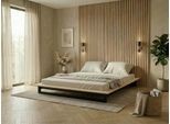 Futonbett OTTO HOME "Kobe, Massivholzbett aus Kiefer im Industrial Design, 200 KG belastbar", natur, schwarz, B:165cm H:18,5cm L:225cm, Betten, Futonbett, stabiles Kufengestell, rundum Ablagefläche, FSC, Made in Europe, Topseller
