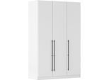 Kleiderschrank OTTO HOME "Mehrzweckschrank Aktenschrank Möbel Mietswohnung Schlafzimmer AVOLA", weiß (alpinweiß), B:136cm H:197cm T:54cm, Holzwerkstoff, Schränke, Kleiderschrank, mit hochwertigen Stangengriffen in Schwarz aus Metall MADE IN GERMANY