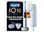 Elektrische Zahnbürste ORAL-B "Oral-B iO Series 10", weiß (stardust weiß), ElektrozahnbürstenB:2,5cm H:25,3cm T:2,5cm, Kunststoff, Elektrische Zahnbürste, iO Sense Zahnputz-Coach Schnellladestation Langanhaltender Akku, B:2,5cm H:25,3cm T:2,5cm
