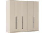 Kleiderschrank OTTO HOME "Mehrzweckschrank Aktenschrank Möbel Mietswohnung Schlafzimmer AVOLA", beige (beige (champagner)), B:226cm H:197cm T:54cm, Holzwerkstoff, Schränke, Kleiderschrank, mit hochwertigen Stangengriffen in Schwarz aus Metall MADE IN GERMANY