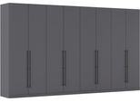 Kleiderschrank OTTO HOME "Mehrzweckschrank Aktenschrank Möbel Mietswohnung Schlafzimmer AVOLA", grau (graumetallic), B:360cm H:229cm T:54cm, Holzwerkstoff, Schränke, Kleiderschrank, mit hochwertigen Stangengriffen in Schwarz aus Metall MADE IN GERMANY
