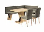 Eckbankgruppe HOME AFFAIRE "Laros Sitzgruppe, Eckbank, Stühle, Tisch", braun (dunkelbraun, dunkelbraun, natur), B:182cm H:85cm T:141cm, 100% PES, Sitzmöbel-Sets, Eckbankgruppe, perfekt für Küche, Esszimmer, Wohnzimmer, Bestseller