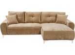 Ecksofa ED EXCITING DESIGN "Elisa", braun (macchiato), B:284cm H:48cm T:191cm, 100% Polyester, Sofas, Ecksofa