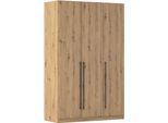 Kleiderschrank OTTO HOME "Mehrzweckschrank Aktenschrank Möbel Mietswohnung Schlafzimmer AVOLA", braun (eiche artisan), B:136cm H:197cm T:54cm, Holzwerkstoff, Schränke, Kleiderschrank, mit hochwertigen Stangengriffen in Schwarz aus Metall MADE IN GERMANY