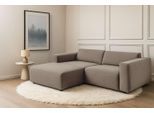 Ecksofa HOME AFFAIRE "Noord mit Kedernaht, Breite 234 cm, L-Form", braun, B:234cm H:71cm T:161cm, 100% Polyester, Sofas, Ecksofa, Cord, Struktur, Webstoff, mit Wellenunterfederung, Massivholzrahmen
