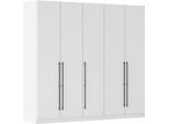 Kleiderschrank OTTO HOME "Mehrzweckschrank Aktenschrank Möbel Mietswohnung Schlafzimmer AVOLA", weiß (alpinweiß), B:226cm H:229cm T:54cm, Holzwerkstoff, Schränke, Kleiderschrank, mit hochwertigen Stangengriffen in Schwarz aus Metall MADE IN GERMANY