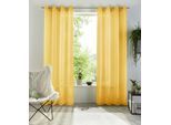 Gardine OTTO HOME "XANA 1er- und 2er Pack mit Ösen, Topseller" Gr. 4, gelb, B:145cm H:245cm, Voile, Polyester, Gardinen, Gardine, einfarbig, 1 bzw. 2er Set, pflegeleicht, Kundenliebling, Topseller