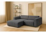 Ecksofa HOME AFFAIRE "Noord mit Kedernaht, Breite 234 cm, L-Form", grau (dunkelgrau), B:234cm H:71cm T:161cm, 94% Polyester; 6% Nylon, Sofas, Ecksofa, Cord, Struktur, Webstoff, mit Wellenunterfederung, Massivholzrahmen