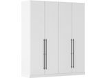 Kleiderschrank OTTO HOME "Mehrzweckschrank Aktenschrank Möbel Mietswohnung Schlafzimmer AVOLA", weiß (alpinweiß), B:181cm H:197cm T:54cm, Holzwerkstoff, Schränke, Kleiderschrank, mit hochwertigen Stangengriffen in Schwarz aus Metall MADE IN GERMANY