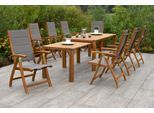 Garten-Essgruppe MERXX "Acapulco", beige (natur, grau), Polyester, Massivholz, Polyester, Sitzmöbel-Sets, Garten-Essgruppe