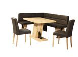 Eckbankgruppe HOME AFFAIRE "Laros Sitzgruppe, Eckbank, Stühle, Tisch", braun (dunkelbraun, dunkelbraun, natur), B:182cm H:85cm T:141cm, 70%PES/30% CO, Sitzmöbel-Sets, Eckbankgruppe, perfekt für Küche, Esszimmer, Wohnzimmer, Bestseller