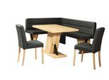 Eckbankgruppe HOME AFFAIRE "Laros Sitzgruppe, Eckbank, Stühle, Tisch", grau (anthrazit, anthrazit, natur), B:182cm H:85cm T:141cm, 70%PES/30% CO, Sitzmöbel-Sets, Eckbankgruppe, perfekt für Küche, Esszimmer, Wohnzimmer, Bestseller