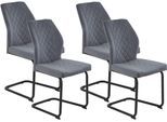 Freischwinger HELA "OSLO", grau (dunkelgrau, schwarz, schwarz, dunkelgrau), B:47cm H:92cm T:62cm, Metall, Polyester, Stoff, Stühle, Freischwinger, Freischwinger,Rautensteppung,Microfaser Samtvelour,140kg belastbar