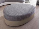 Polsterhocker HOME AFFAIRE "Lazio modern und bequem, tolle Detailverarbeitung", grau (hellgrau, weiß, grau), B:150cm H:38cm T:96cm, 100% Polyester PU Kunstleder / 100% Polyester, Hocker, Polsterhocker