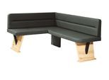 Eckbank HOME AFFAIRE "Laros", grau (anthrazit, dekor eiche ontario), B:182cm H:87,5cm T:141cm, Holzwerkstoff, Massivholz, Sitzbänke, Eckbank, Bezug in verschiedenen Qualitäten und Farben