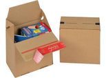 ColomPac Faltkarton Eurobox S, Selbstklebeverschluss & Aufreißfaden, Z-Faltung, kombinierbar mit Euro-Paletten, außen L 150 x B 100 x H 150 mm, innen B 95 mm, 20 Stück, Wellpappe, braun