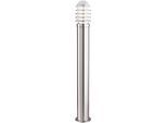 Außen-Stehlampe SEARCHLIGHT "Louvre Außenwandleuchte - Edelstahl und Polycarbonat", silber (edelstahlfarben), B:14cm H:90cm L:14cm, Leuchten