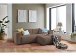 Ecksofa HOME AFFAIRE "Noord mit Kedernaht, Breite 234 cm, L-Form", braun, B:234cm H:71cm T:161cm, 94% Polyester; 6% Nylon, Sofas, Ecksofa, Cord, Struktur, Webstoff, mit Wellenunterfederung, Massivholzrahmen