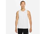 Tanktop NIKE "Nike Miler Men's Dri-FIT Running Tank", Herren, Gr. S, weiß (weiß, reflect), Obermaterial: 100% Polyester, normal, Rundhals, Tops Tanktop, mit reflektierenden Details, atmungsaktives Material