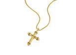 Kette mit Anhänger POLICE "Crossrange Kreuz", gold (gelbgoldfarben, schwarz), Halsketten, Herren, Edelstahl, L: 55 B: 2mm, B:2mm