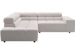 Ecksofa HOME AFFAIRE "Ancona, Ecksofa, incl. Kopfteilverstellung, Breite 249 cm, L-Form", beige (weiß), B:249cm H:70cm T:215cm, 100% Polyester, Sofas, Ecksofa, wahlweise elektrische Sitztiefenverstellung