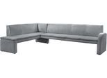Eckbank EXXPO - SOFA FASHION "Cortado, elegant und modern mit hohem Sitzkomfort", grau (dunkelgrau), B:265cm H:88cm T:196cm, Webstoff fein (Zusammensetzung: 95% PES, 10 NY), Sitzbänke, Eckbank, hohe Bodenfreiheit, schöne Detailverarbeitung