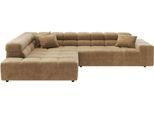 Ecksofa HOME AFFAIRE "Ancona, Ecksofa, incl. Kopfteilverstellung, Breite 319 cm, L-Form", old gold, B:319cm H:70cm T:215cm, 100% Polyester, Sofas, Ecksofa, wahlweise elektrische Sitztiefenverstellung