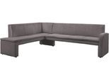 Eckbank EXXPO - SOFA FASHION "Cortado, elegant und modern mit hohem Sitzkomfort", grau (mouse), B:265cm H:88cm T:196cm, Samtvelour (Zusammensetzung: 100% PES), Sitzbänke, Eckbank, hohe Bodenfreiheit, schöne Detailverarbeitung