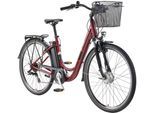 E-Bike TELEFUNKEN "Multitalent RC822" Gr. 48, rot (weinrot, schwarz), Elektrofahrräder, 48cm, 28 Zoll (71,12cm), Elektrofahrrad, Damen Herren, 28 Zoll, 36,9 V, 531,3 Wh Akku, Pedelec