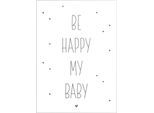 Wandbild REINDERS "Slim Frame White 50x70 Be Happy My Baby", weiß (farbe bild(er): weiß), B:50cm H:70cm T:2cm, MDF, Bilder