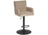 Livetastic Barhocker, Grau, Schwarz, Metall, Textil, rund, 57x100-121x57 cm, Sitzfläche 360° drehbar, Esszimmer, Barmöbel, Barhocker