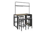 Ambia Garden Gartenbarset , Grau, Dunkelgrau, Teakfarben , Holz, Metall , 5-teilig , Eukalyptusholz , Hartholz , Füllung: Komfortschaum , Gartenmöbel, Gartengarnituren, Gartenmöbel-Sets