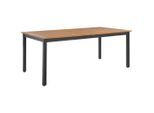 Ambia Garden Gartentisch MIT Auszug, Schwarz, Teak, Holz, Metall, Eukalyptusholz, vollmassiv, rechteckig, eckig, 100x75x180-240 cm, ausziehbar, Gartenmöbel, Gartentische, Gartentische ausziehbar