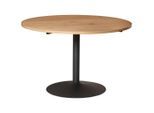 Mid.you Esstisch, Schwarz, Eiche, Metall, Holzwerkstoff, rund, Säule, rund, Bodenplatte, 120x76x120 cm, Bsci, Esszimmer, Tische, Esstische, Esstische rund
