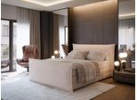 Boxspringbett FORTE "Harmonie inkl. Bettkasten und Topper, Kopf- und Fußteil in Kissenoptik", beige, B:191cm L:233cm, Komplettbetten, Boxspringbett, in den Breiten 140cm, 160cm und 180cm erhältlich